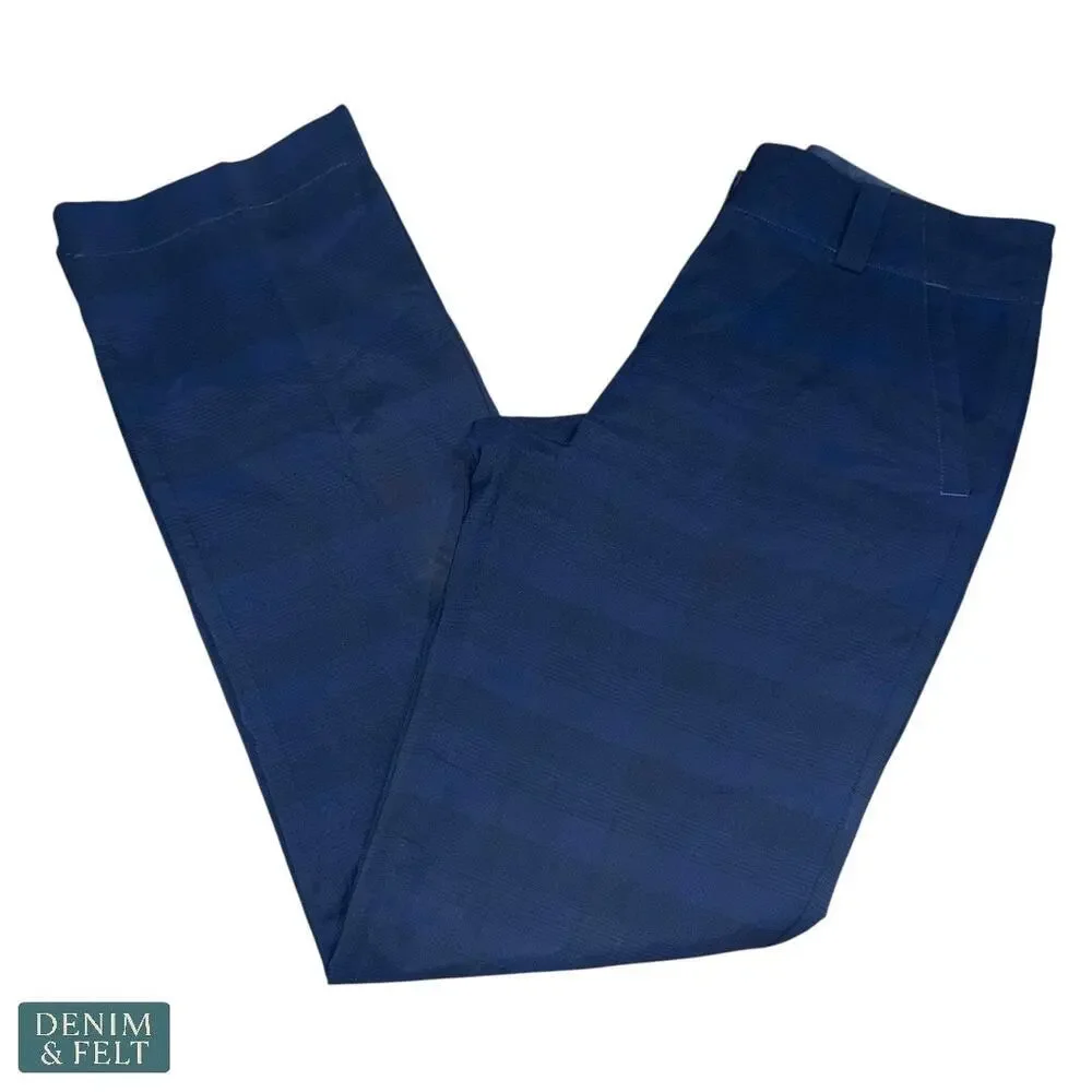 Nike Golf Dri-FIT Blue Plaid Straight‎ Leg Pants Women’s Size 2 31” Inseam